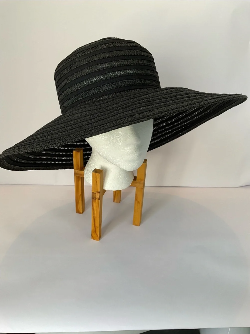 San Diego Hat Co. Black Wide-Brim Straw Sun Hat